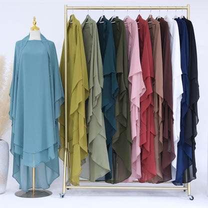 Double Layered Chiffon Large Swing Headscarf