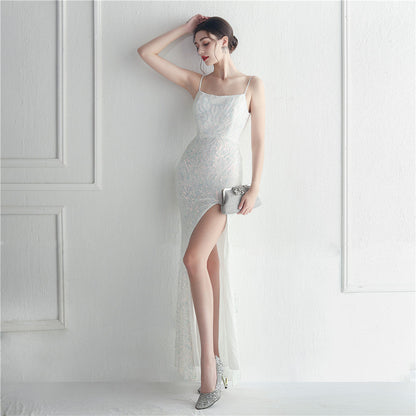 Positioned Floral Beaded Formal Dress