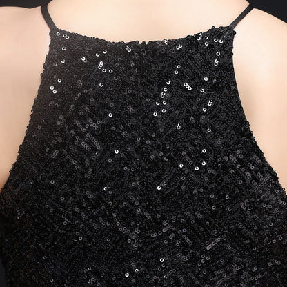 Long Neck Stapled Formal Dresses