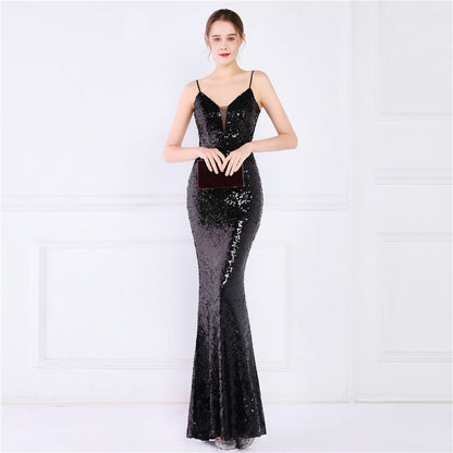 Beaded Position Flower Formal Dress