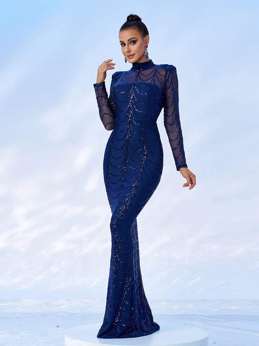 See-through Ripple Cocktail Dress