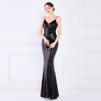 Beaded Position Flower Formal Dress