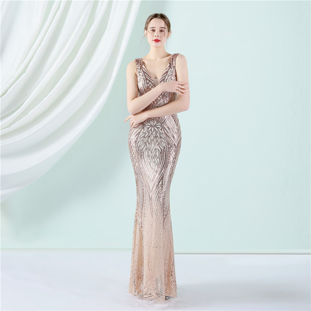 Sleeveless Sequin Formal Dress