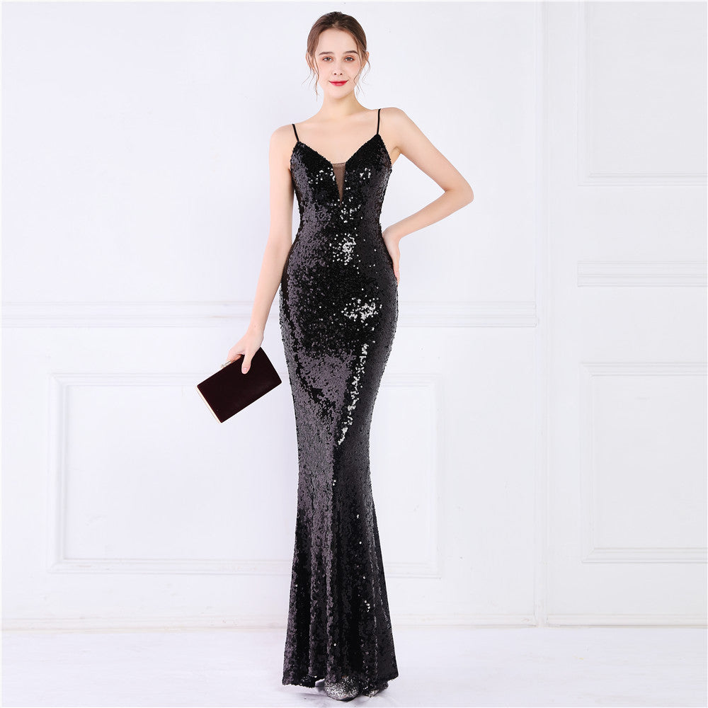 Beaded Position Flower Formal Dress