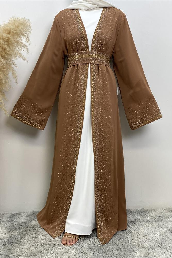 Hot Diamond Lace Up Cardigan with Pocket Dress