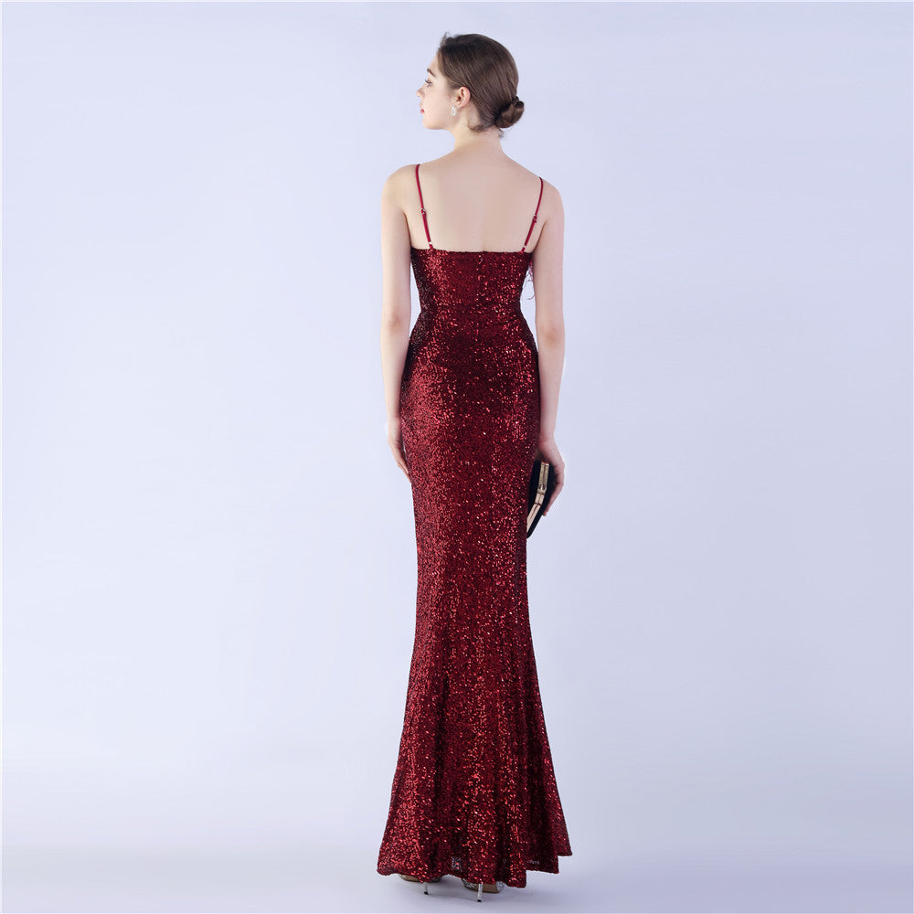 Slit Evening Formal Gown