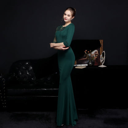 Lace Rhinestone Formal Dress