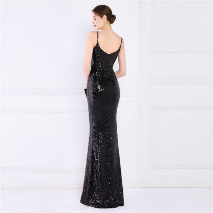 Beaded Position Flower Formal Dress