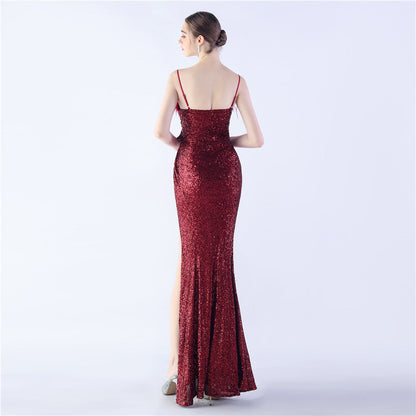 Fur Crafted Flower Formal Dress