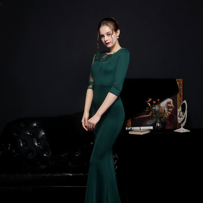 Lace Rhinestone Formal Dress