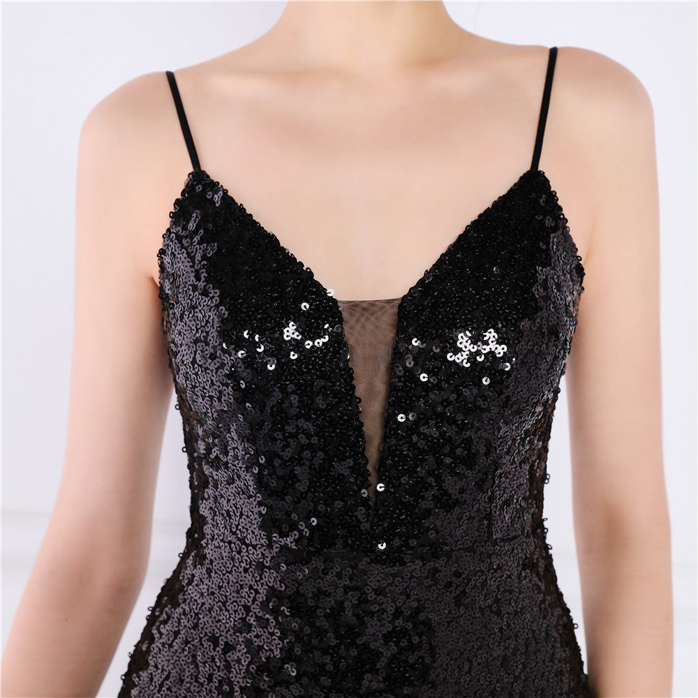 Beaded Position Flower Formal Dress
