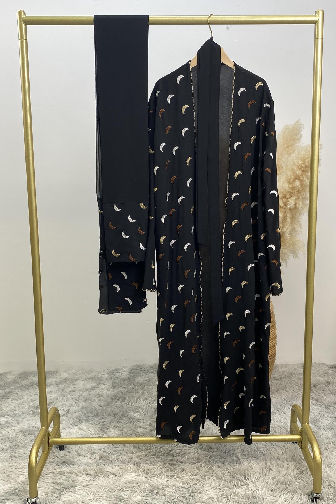 Explosions Heavy Industry Embroidery Cardigan Abaya