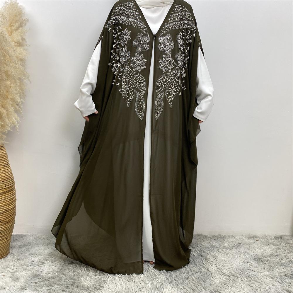 Muslim Rhinestone Cardigan Dress