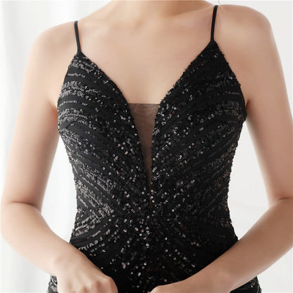 Wave Gradient Beaded Formal Dress
