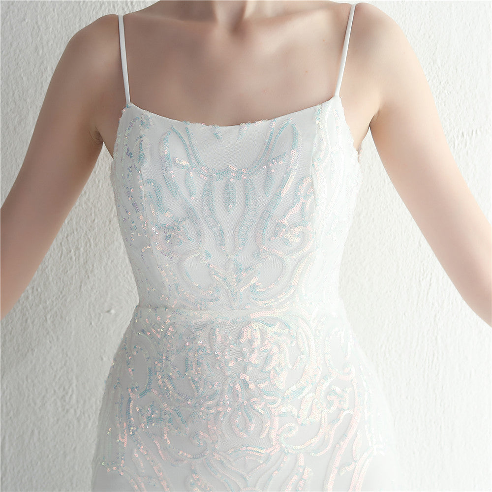 Positioned Floral Beaded Formal Dress