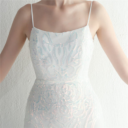 Positioned Floral Beaded Formal Dress