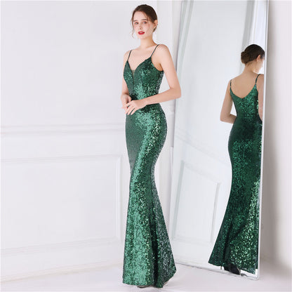 Beaded Position Flower Formal Dress