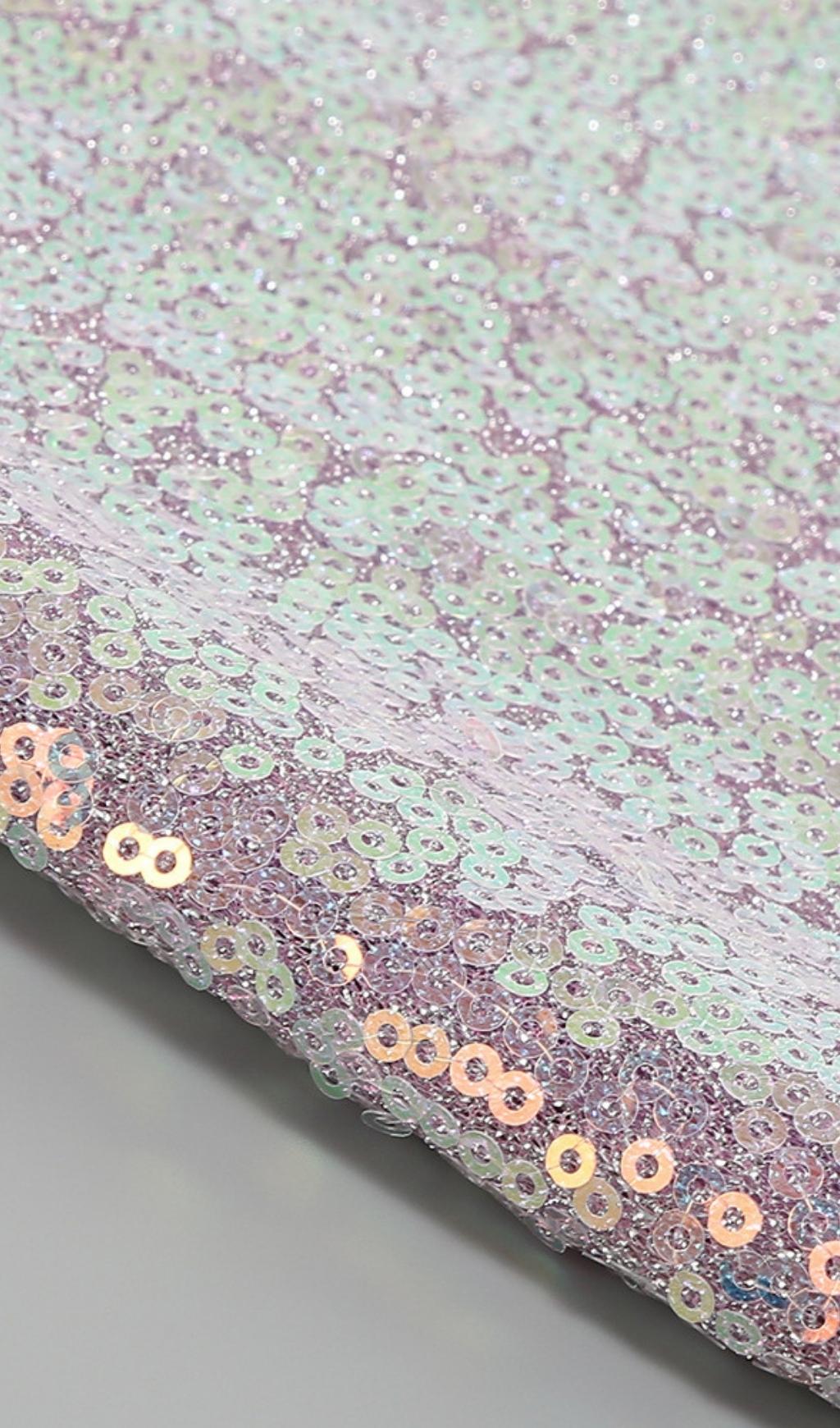 フェザースパンコールミディドレス（パープル）