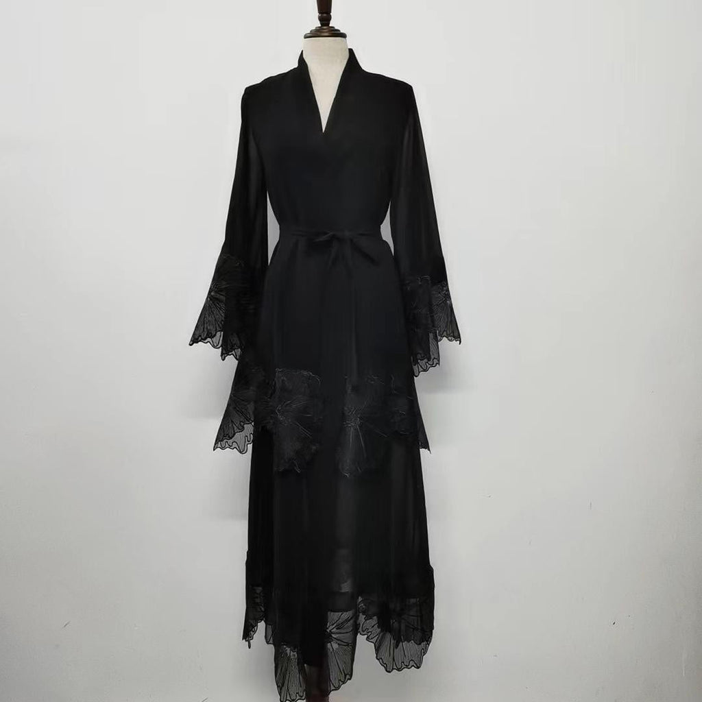 1pcs Lace Embroidery Double-Layer Cardigan