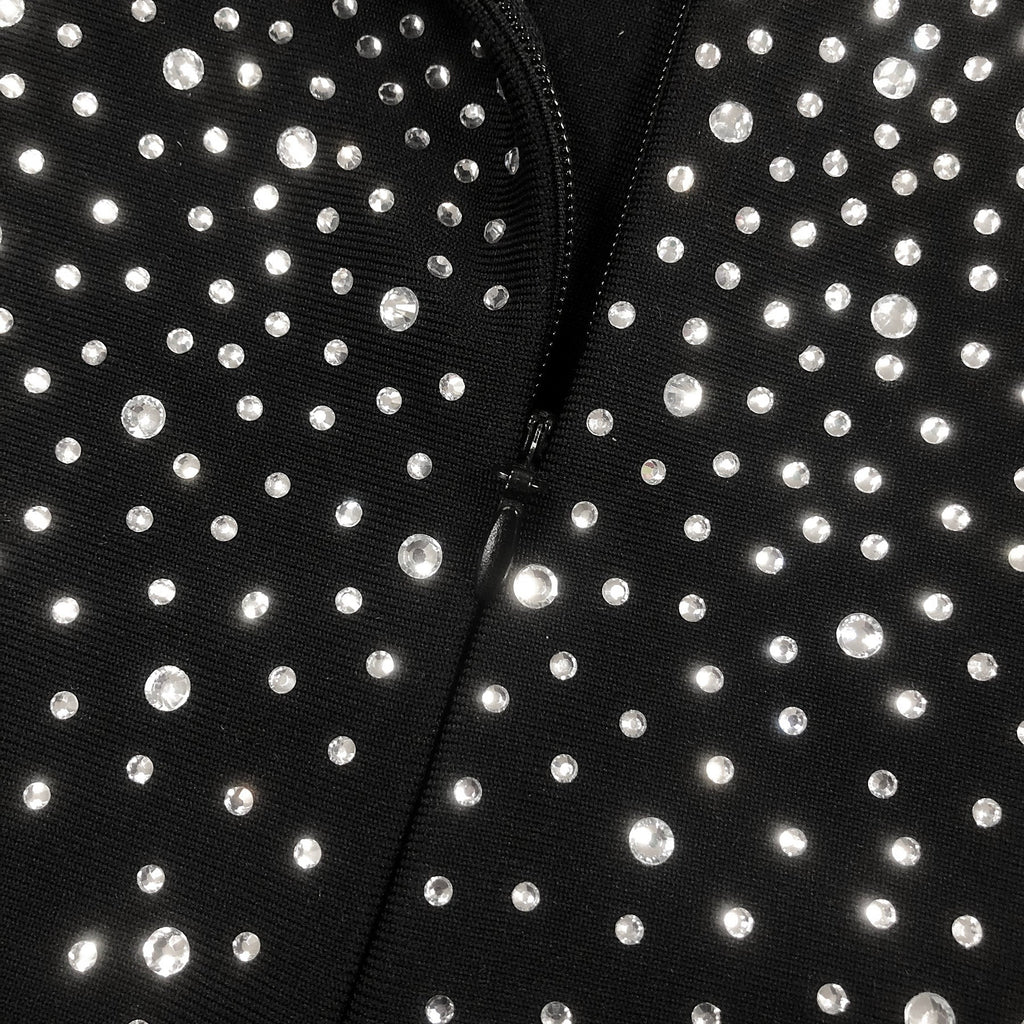 Crystal Velvet Singlet maxi dress in midnight black