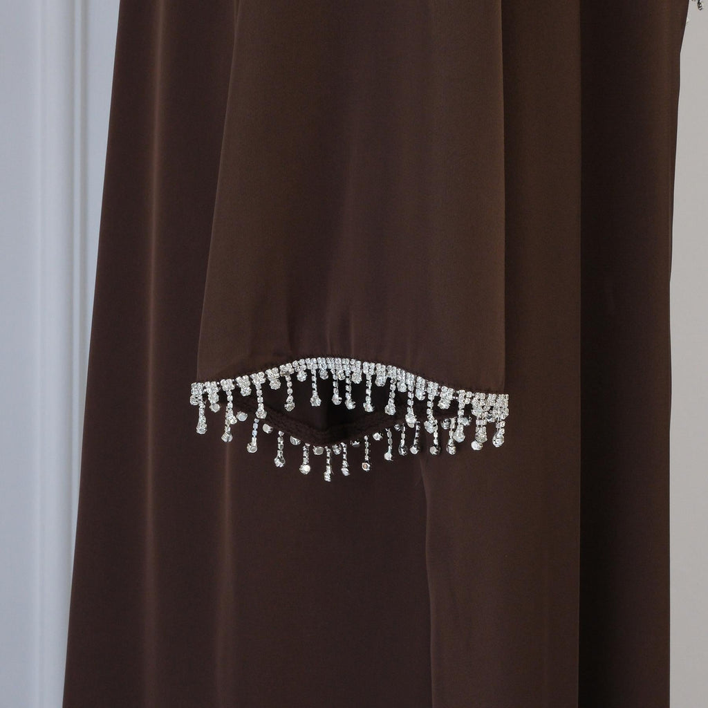 1pcs Solid Color Beaded Cardigan Robe