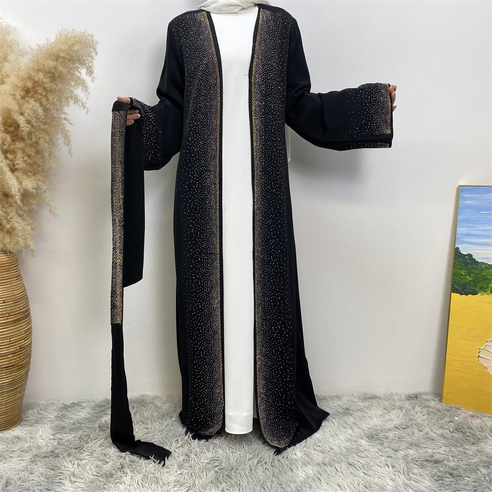 Hot Diamond Lace Up Cardigan with Pocket Dress