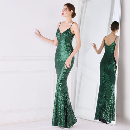 Beaded Position Flower Formal Dress