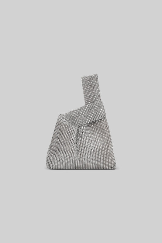 Rhinestone Hand Bag - Silver