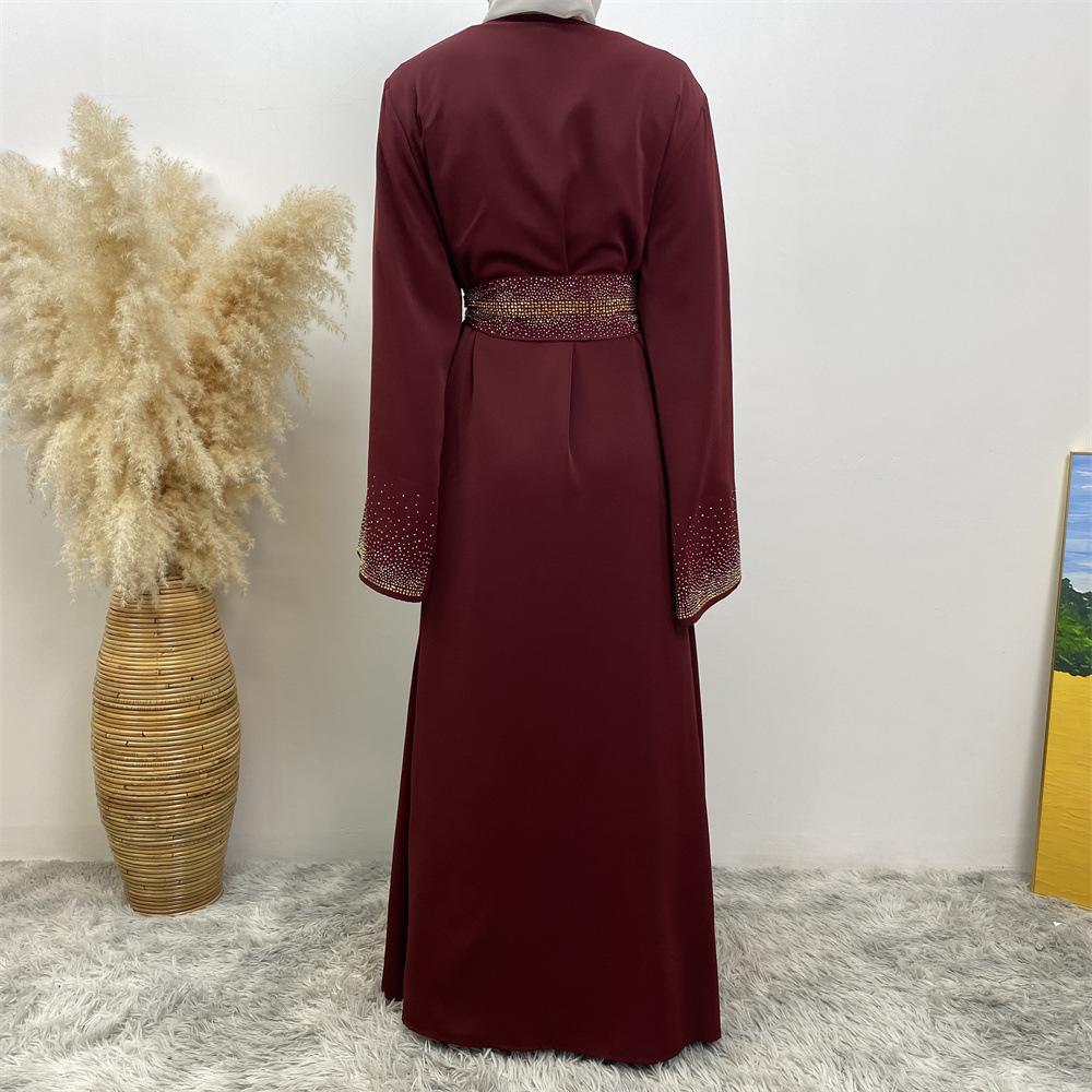 Hot Diamond Lace Up Cardigan with Pocket Dress