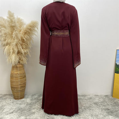 Hot Diamond Lace Up Cardigan with Pocket Dress