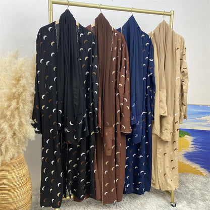 Explosions Heavy Industry Embroidery Cardigan Abaya