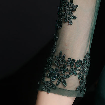 Lace Rhinestone Formal Dress