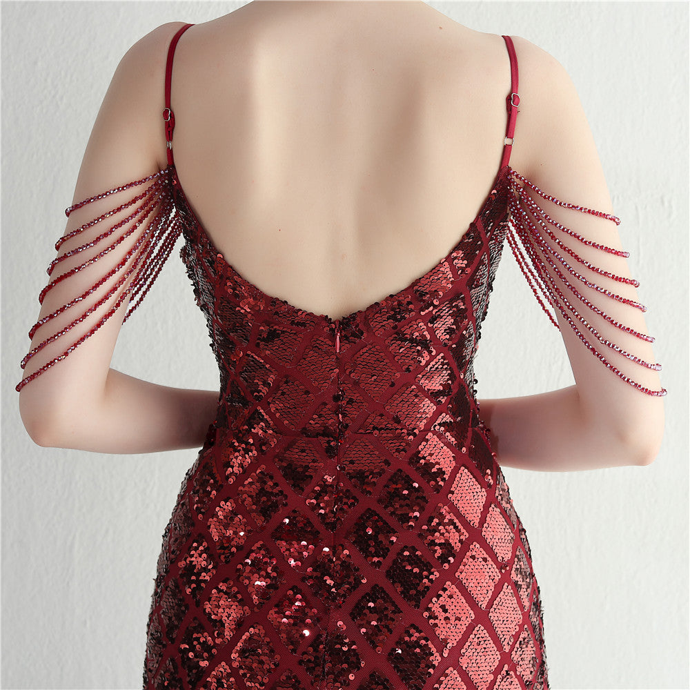 Beaded Illusion Beaded Formal Dress