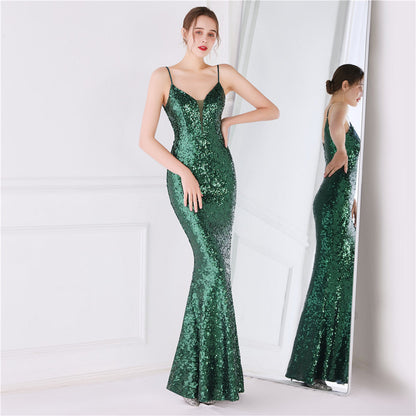 Beaded Position Flower Formal Dress