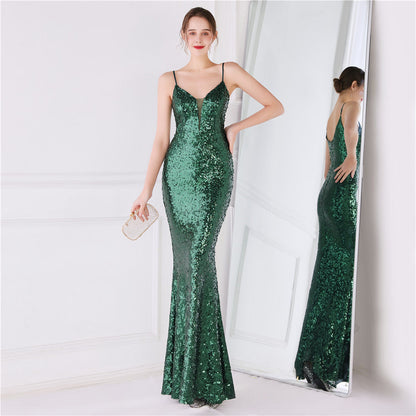 Beaded Position Flower Formal Dress