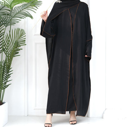 3pcs Set Cardigan+without Sleeves Inner Dress+Hijab