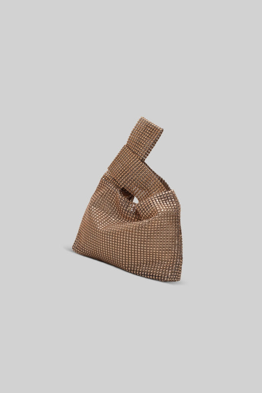 Rhinestone Hand Bag - Gold