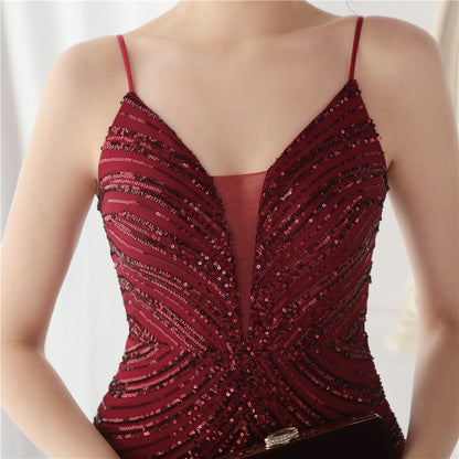 Wave Gradient Beaded Formal Dress