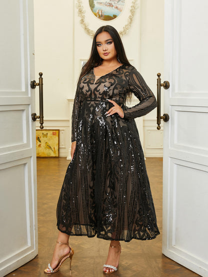 A-Line Tulle Black Midi Dress