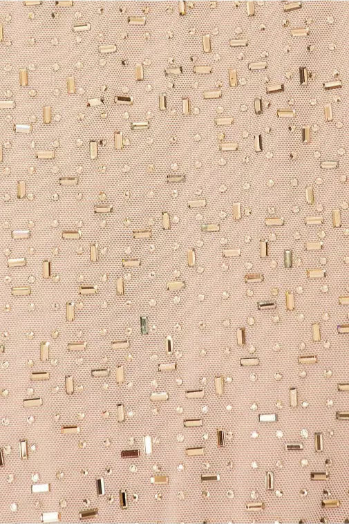 vivien flower sequin cutout maxi dress in apricot