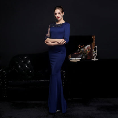 Lace Rhinestone Formal Dress