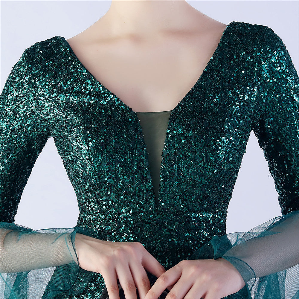Trimmed Mesh Formal Gown