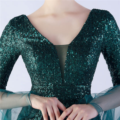 Trimmed Mesh Formal Gown