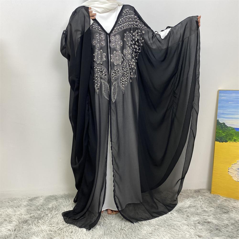 Muslim Rhinestone Cardigan Dress