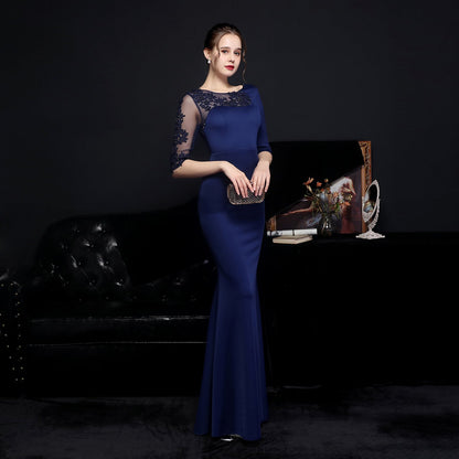 Lace Rhinestone Formal Dress