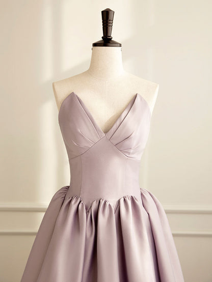 A-line Satin Pink maxi Dress