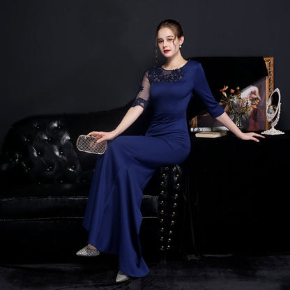 Lace Rhinestone Formal Dress