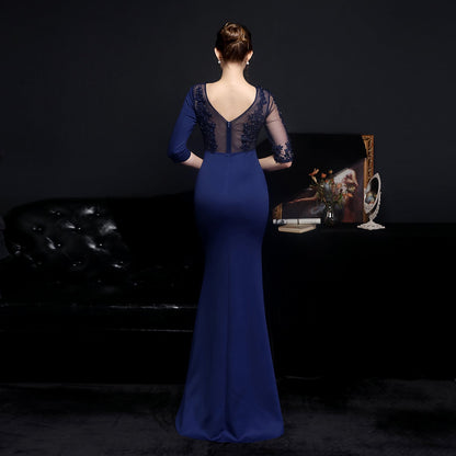 Lace Rhinestone Formal Dress