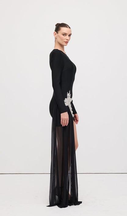 rebecca black Asymmetrical With rhinestone Embellishments Mini Dress