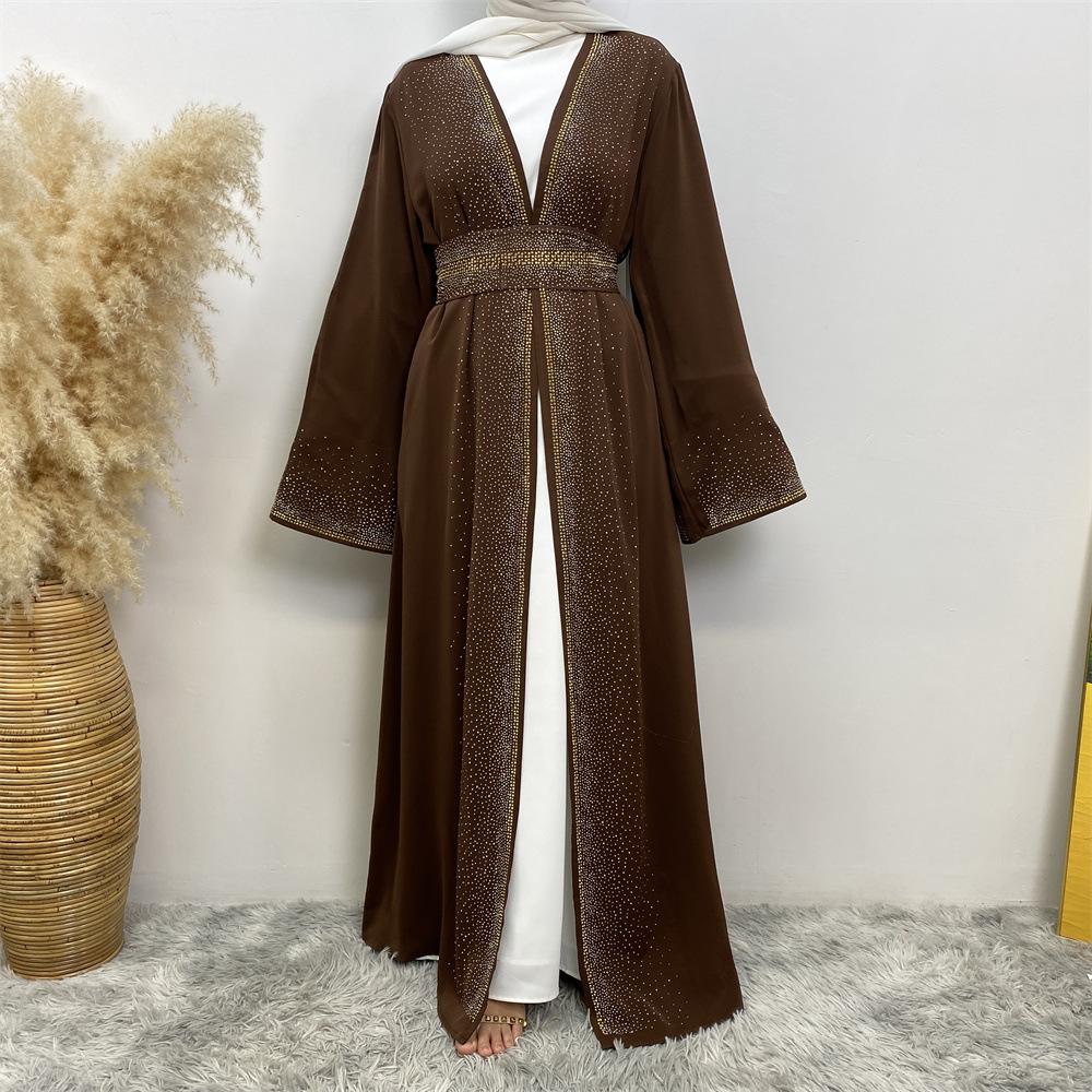 Hot Diamond Lace Up Cardigan with Pocket Dress